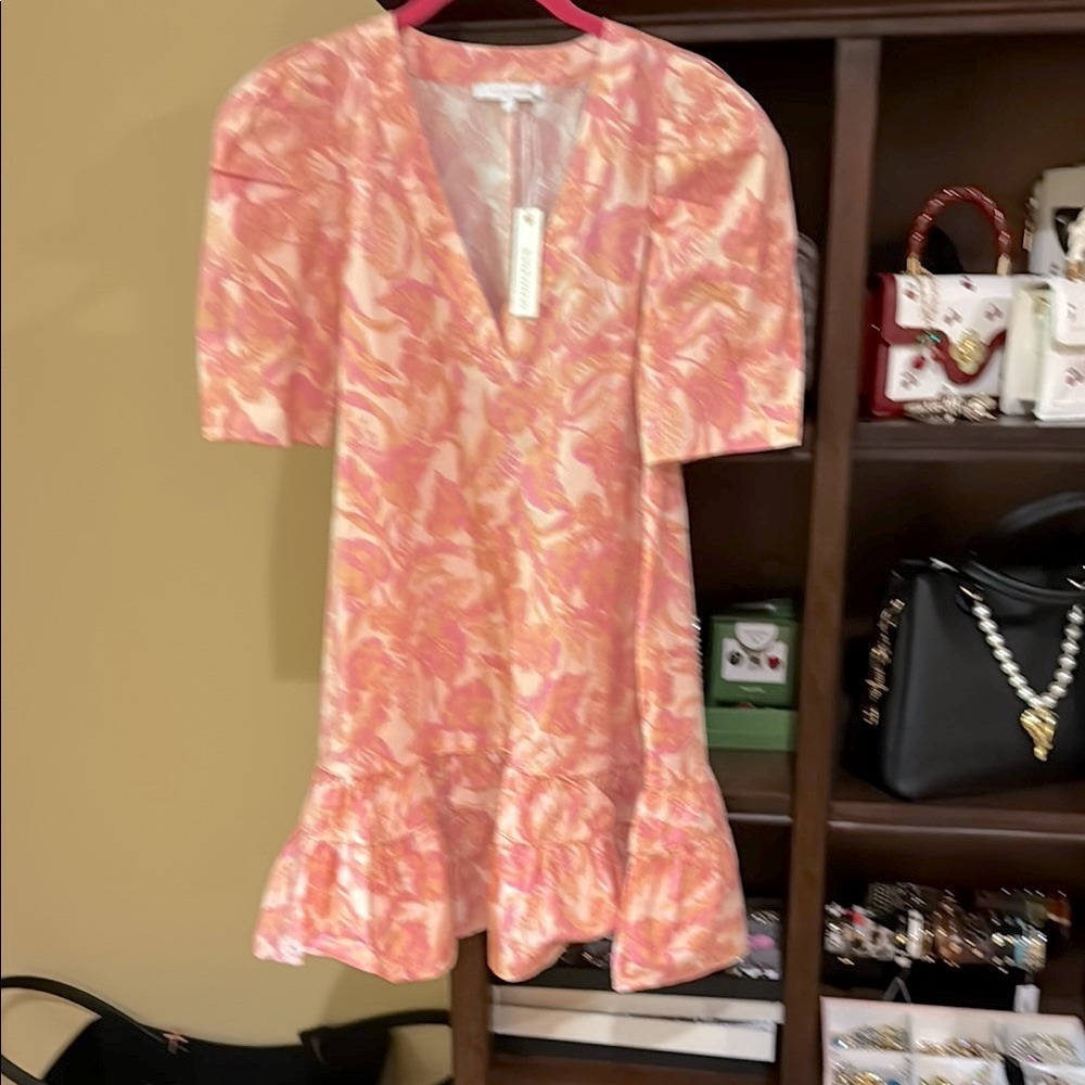 Olivaceous Pink and Orange Mini Dress